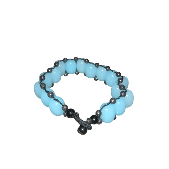 Handmade Chic Beaded Bracelet in Blue and Black - Picture 3 of 4